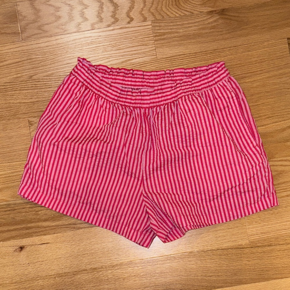 Pink Striped Boxer Shorts Womens